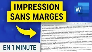 Imprimer SANS MARGES sur Word