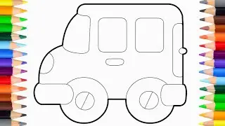 Color and Draw Art Therapy How to Draw a Van Drawing for Kids Drawing Vehicles for Kids