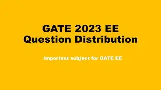 Important subject for gate  EE 2024