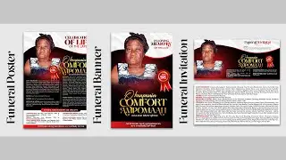 Ghanaian Funeral Poster, Banner, Invitation Tutorials  | Photoshop |