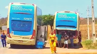 Ônibus da Novo Horizonte Quebra na BR-349  em Correntina, BA