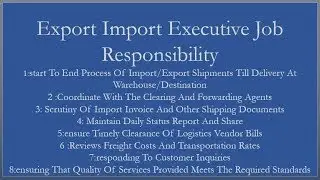 Export import Documentation Executive Manager Documentation Part  1