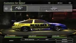 NFS Underground 2 Toyota Corolla tuning