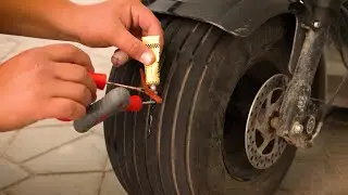 Fixing a flat tire in few minutes!!