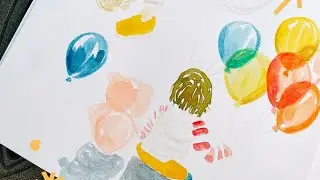 Painting from Pinterest! 🎈 🧸 