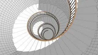 3D modeling a helix stair using Sketchup