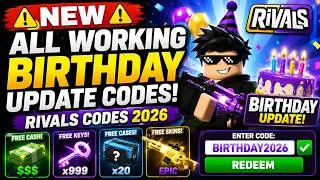 ⚠️NEW⚠️ All Working Birthday Update Rivals Codes 2026 - Roblox Rivals Codes