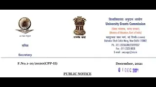 UGC NEW PUBLIC NOTICE (01/12/2021)