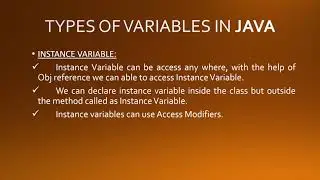 Types of Variables in JAVA Programming  || Variables in JAVA Language || What is Variable in Java
