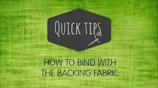 binding using the backing video
