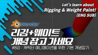 [Step by step blender] Lesson 8, Rigging. Let's learn about weight painting (Subtitles)