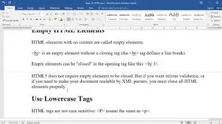 Empty Example in HTML and why use HTML code in Lower