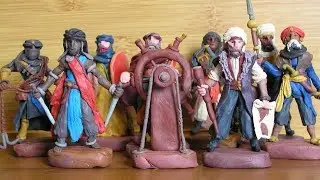 Barbary pirates  figurines of modeling clay