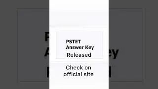 Pstet official answer key released check now