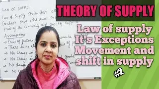 Economics class 11| Law of supply and it's exceptions   | Movement and shift in supply curve |