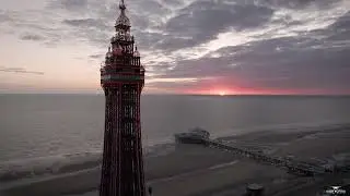 DJI Mavic Pro 3 Stock Content Of The Blackpool Tower at Sunset