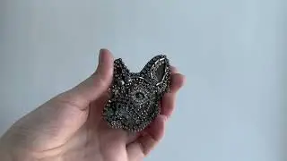 Ручная работа, брошь из бисера «Французский бульдог».