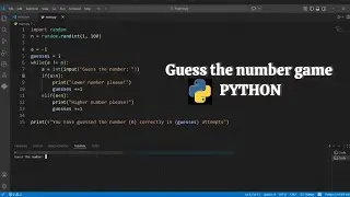 Number guessing game PYTHON 🐍| Python Project for beginners | Guess the number game 