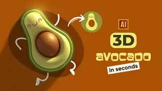 HOW TO DRAW A 3D AVOCADO WITH A FACE IN KAWAII STYLE | TUTORIAL IN ADOBE ILLUSTRATOR