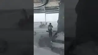 Wind Blows Through Gondola Terminal at Palisades Tahoe #shorts