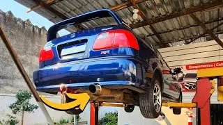 TIVE QUE COLOCAR ABAFADOR NO CIVIC 1999 SÓ O CANO! - Ficou mais baixo 🥲