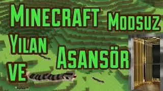 MINECRAFT PE - MODSUZ VE REDSTONSUZ ASANSÖR VE YILAN YAPIMI