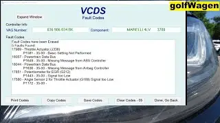 VW Throttle body basic setting not performed P1581, P1172