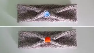 Двойная повязка на голову спицами полой резинкой для начинающих. Как связать быстро простую повязку