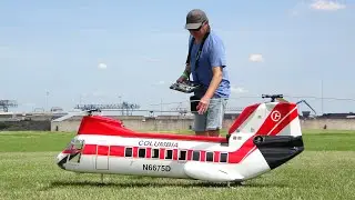 XXL RC Boeing Vertol CH46 - BV 107 II - double rotor helicopter electrically powered