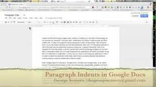 Paragraph Indents - Google Docs