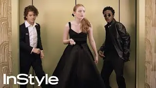 Stranger Things Cast | 2018 Golden Globes Elevator | InStyle | 