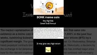 1800% Market Capitalization Gain in 4 Weeks - The BONK meme coin #SOLANA #bitcoin #shorts #short