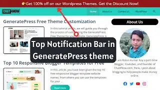 Create a Simple top Notification Bar in GeneratePress theme