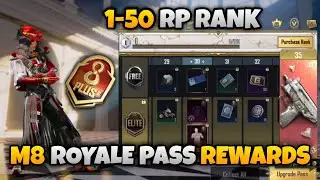 M8 ROYAL PASS 1 TO 50 RP RANK WISE REWARDS | MONTH 8 ROYALE PASS REWARDS FULL LEAKS, 50 RP OUTFIT 🔥