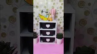 DIY Mini Cabinet Making From waste box#minicabinet#minidrawer#diy#craft
