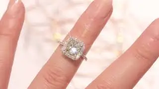 Princess Cut Halo Diamond Engagement Ring