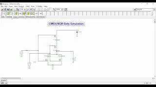 CMOS NOR gate simulation in TINA