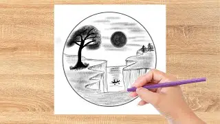 Discover the Art of Scenery Drawing in a Circle | Pencil Techniques