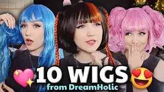 🎀 TRYING 10 WIGS FROM DREAM-HOLIC 🎀😍 SYNTHETIC WIG UNBOXING/REVIEW 🌈🌟 (Cosplay & Everyday!) ✨