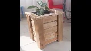making flower pots from pallet boards // palet tahtalarından saksı yapımı