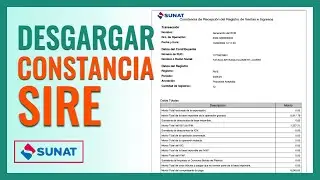 Volver a Descargar la CONSTANCIA de Recepeción SIRE - SUNAT