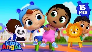 Musical Chairs | Little Angel Color Songs & Nursery Rhymes | Learn Colors & Shapes