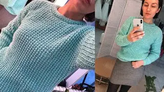 The simplest pearl pattern merino sweater