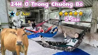 Thử Thách 24H Ở Trong Chuồng Bò 0 Sao vs 5 Sao 