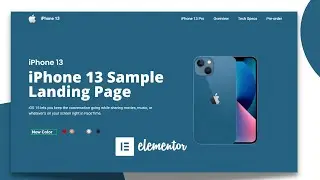 New iPhone 13 Landing Page With Elementor Pro