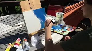 Painting outside with acrylics