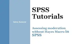 SPSS: Moderation without Hayes Macro