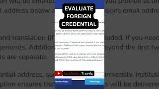 EVALUATE FOREIGN CERTIFICATE & CREDENTIAL  -