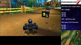 [MK7 WR] GCN Dino Dino Jungle (Glitch) - 1:45.393 (Live)