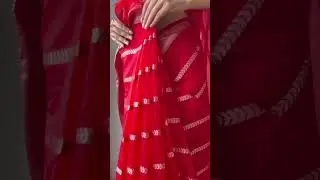 Red organza saree 🌹 